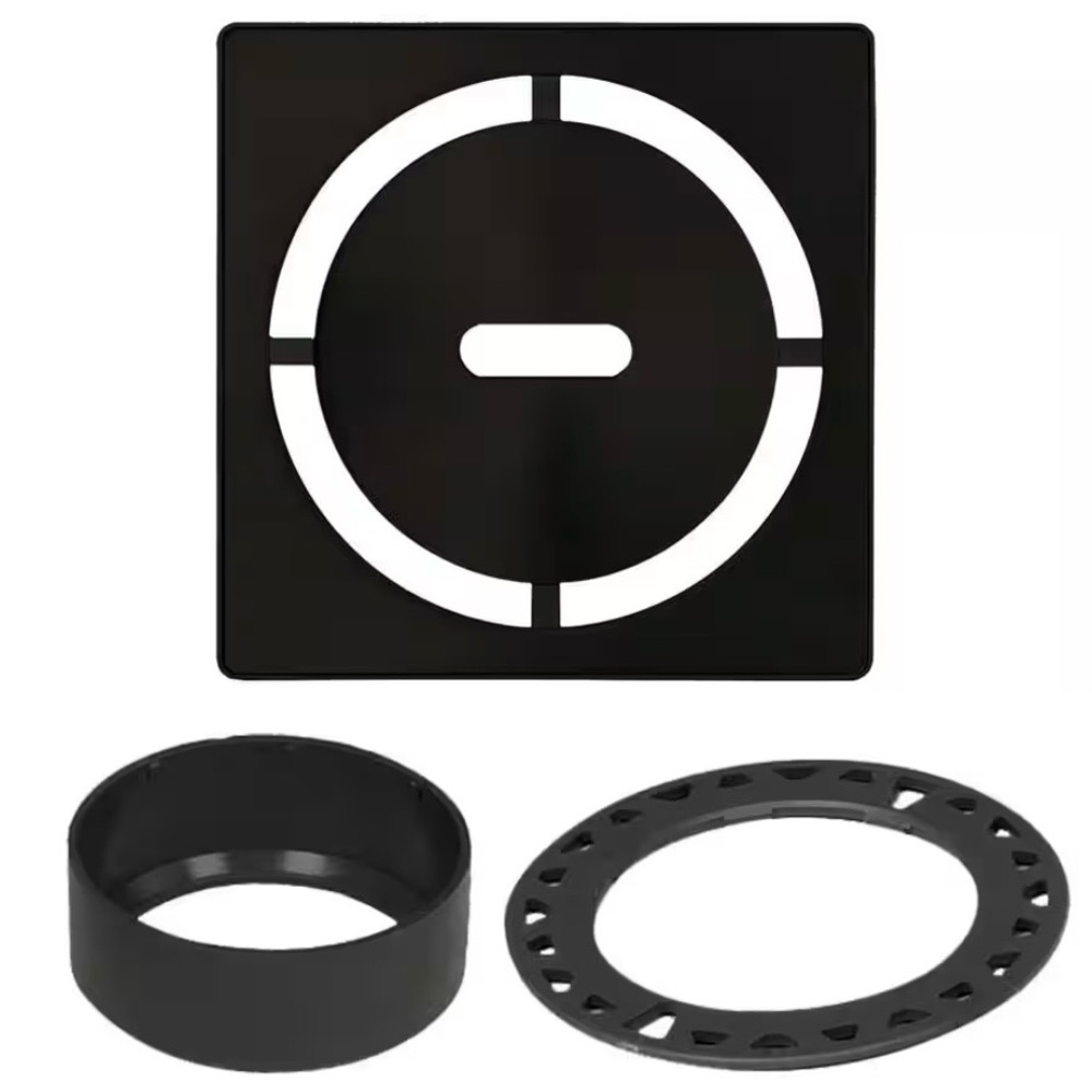 Schluter Kerdi-Drain Shower Grate Kit Bonding Flange Matte Black KDIF4GRKMGSD8